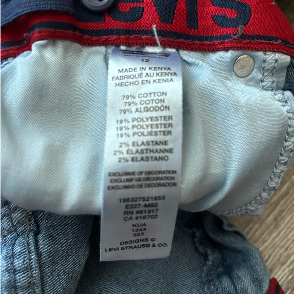 Levi’s 511 Blue Jeans Adjustable Waist Slim Stretch Youth Size 12 - Picture 4 of 4